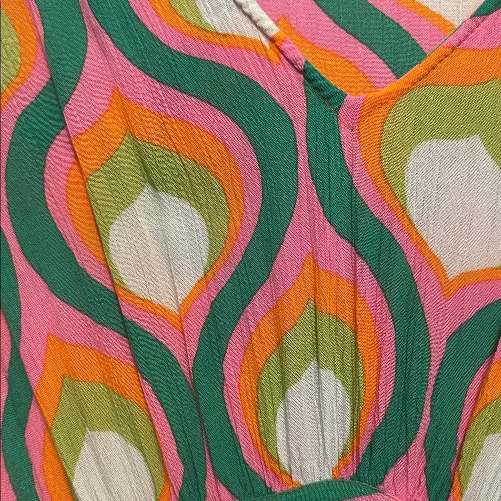 Free People Multicolor Geometric Maxi Coverup in Pink, Green & Orange - Picture 3 of 3